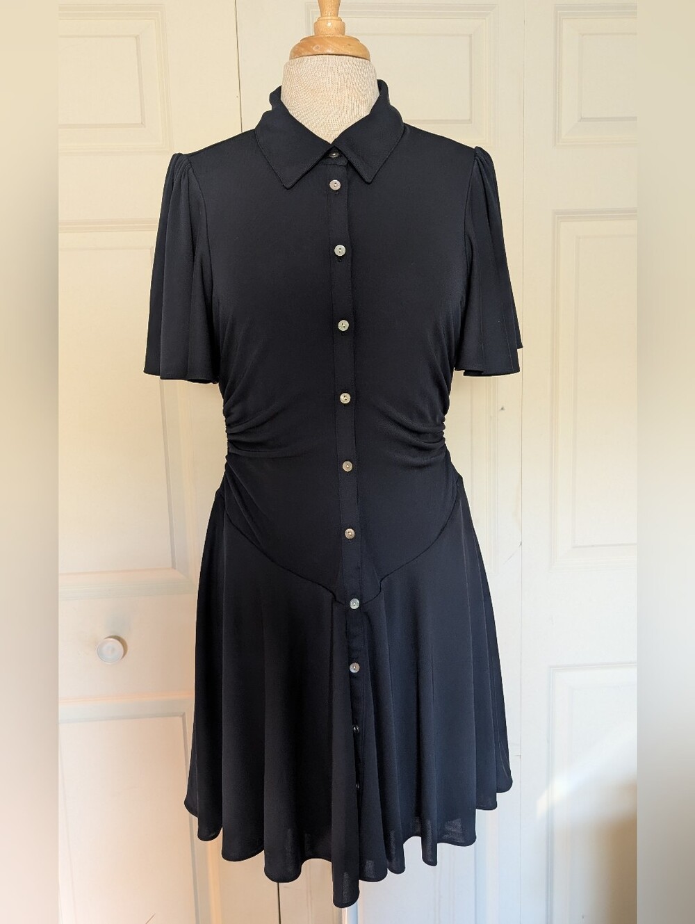 Cinq à Sept Navy Cinched Waist Dress